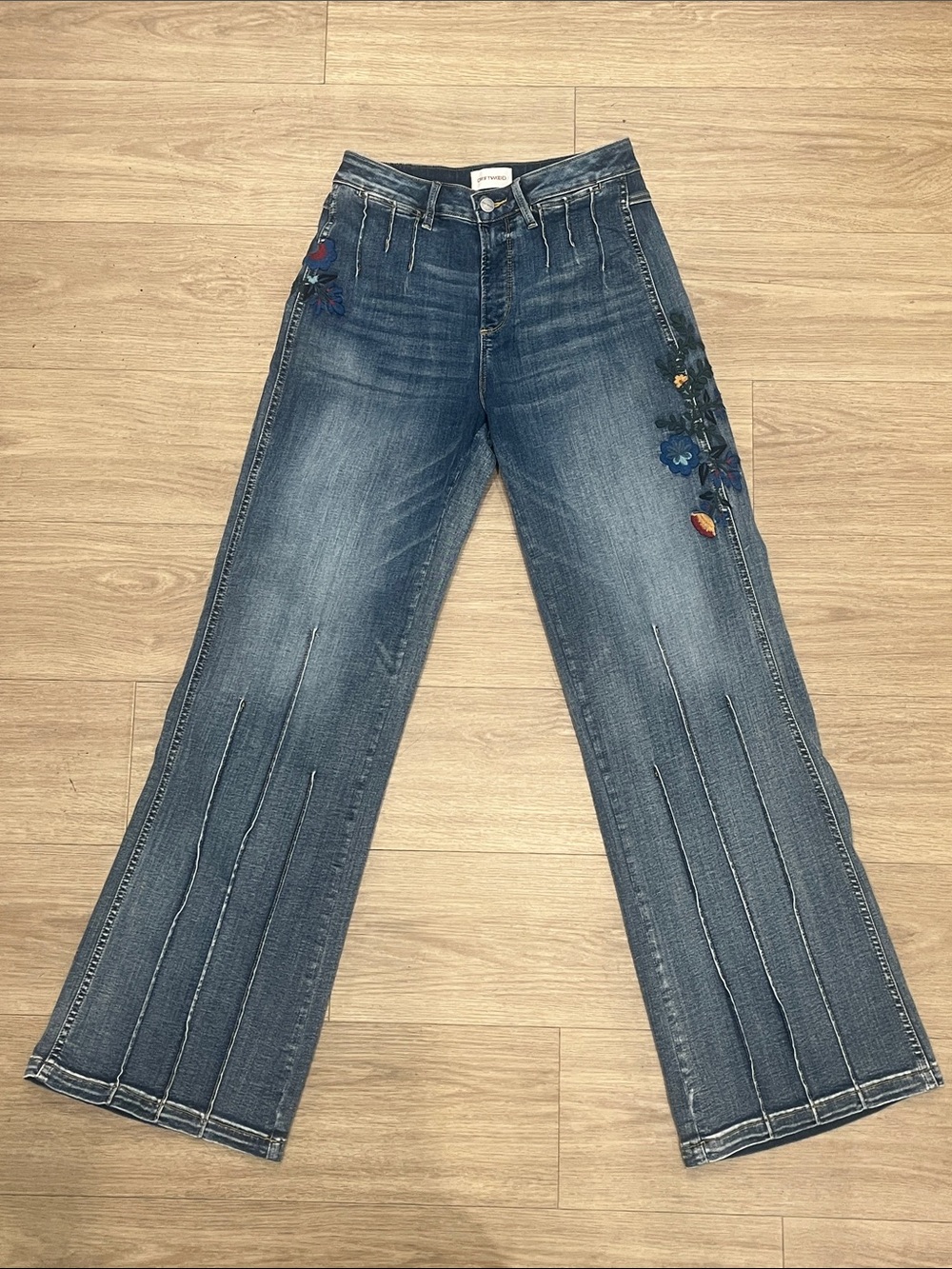 DRIFTWOOD Blue Embroidered Flare Jeans